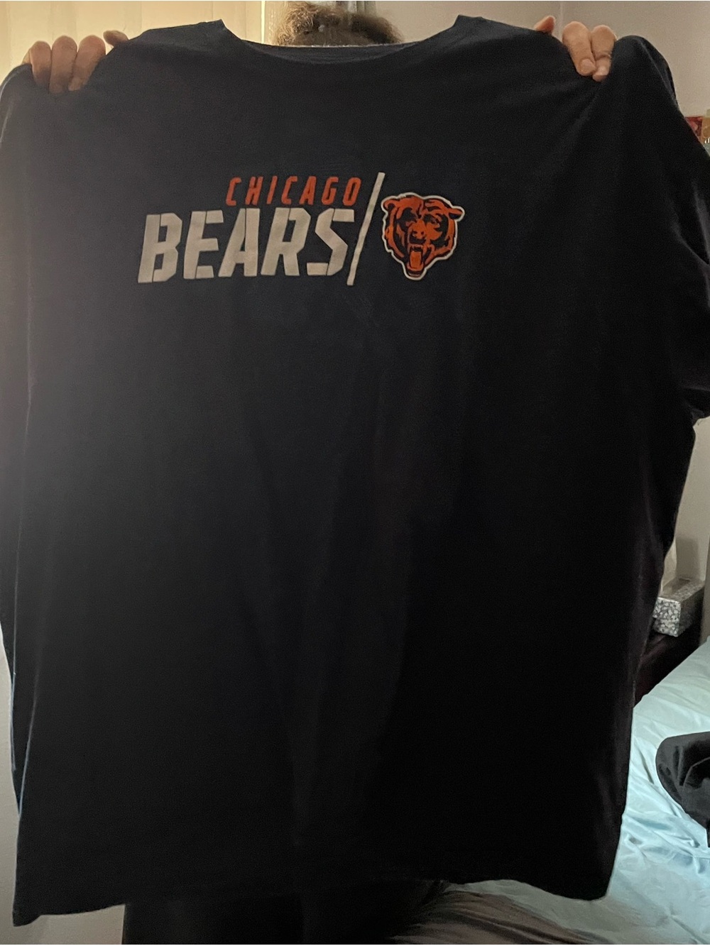 Majestic Chicago Bears Navy and Orange Graphic Tee